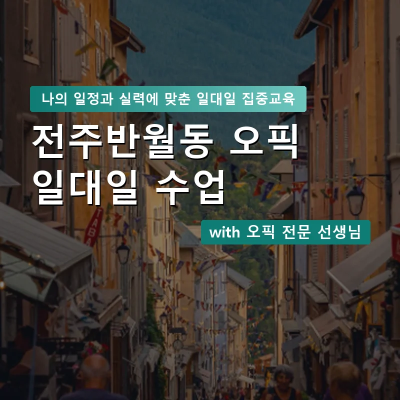 전주반월동 오픽과외 — 영과전 1:1 맞춤 수업 안내 이미지