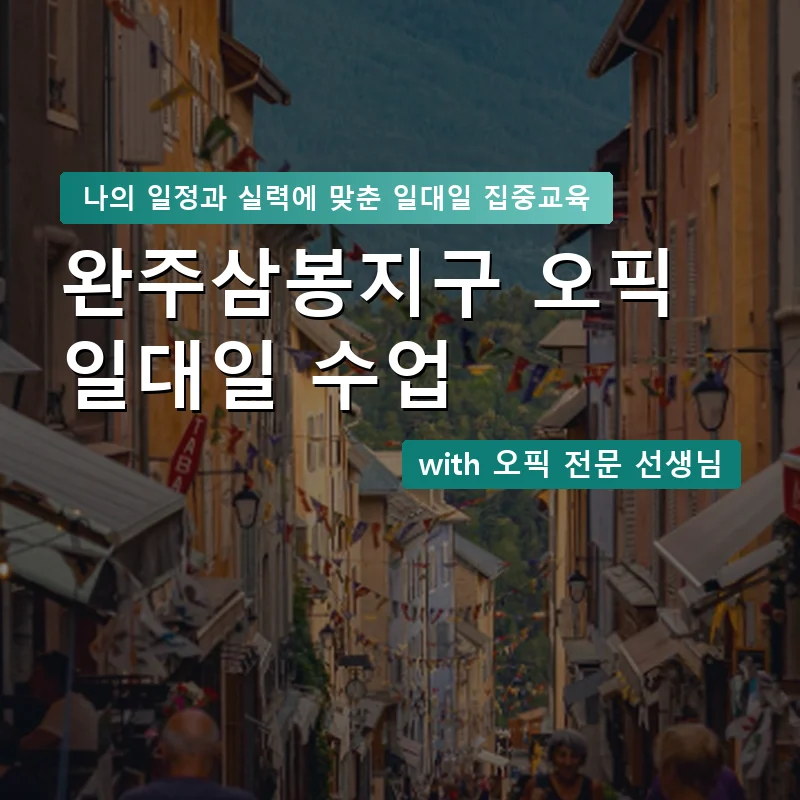 완주삼봉지구 오픽과외 — 영과전 1:1 맞춤 수업 안내 이미지