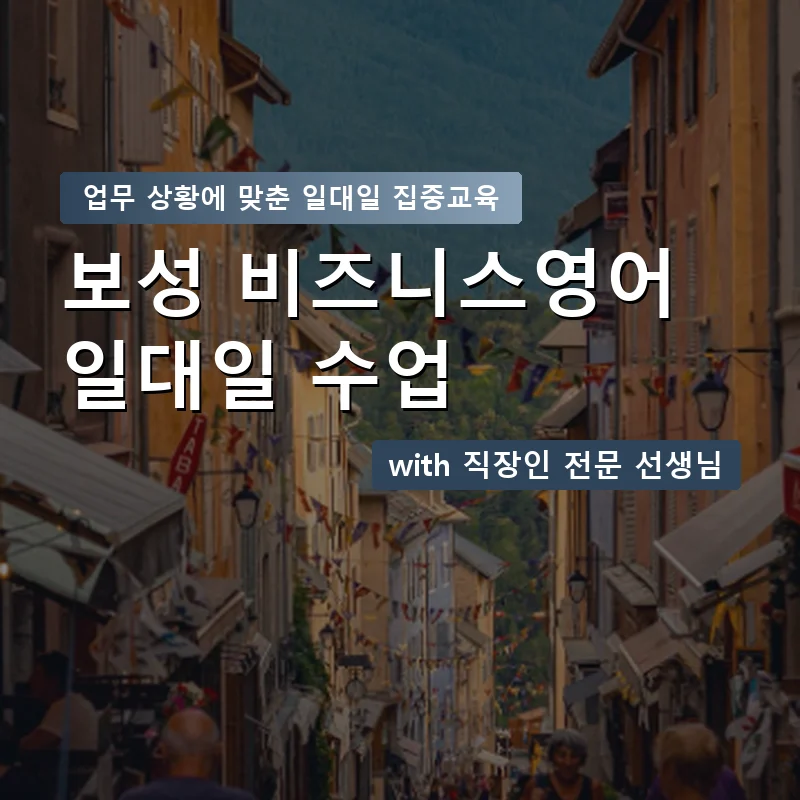 보성 직장인영어과외 — 영과전 1:1 맞춤 수업 안내 이미지