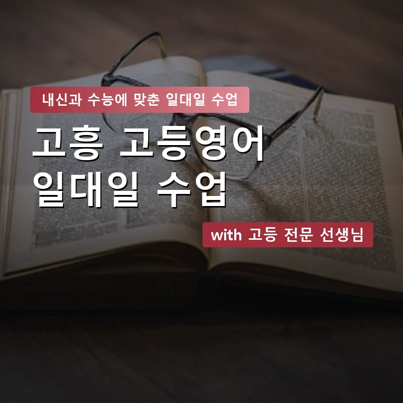 고흥 고등학생영어회화 — 영과전 1:1 맞춤 수업 안내 이미지