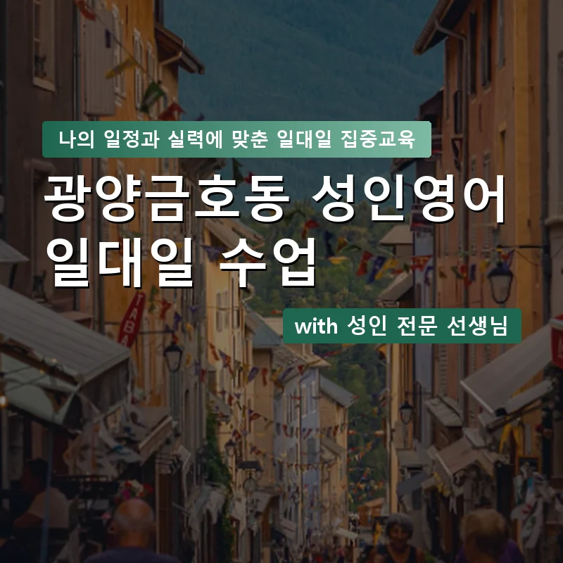 광양금호동 성인영어과외 — 영과전 1:1 맞춤 수업 안내 이미지