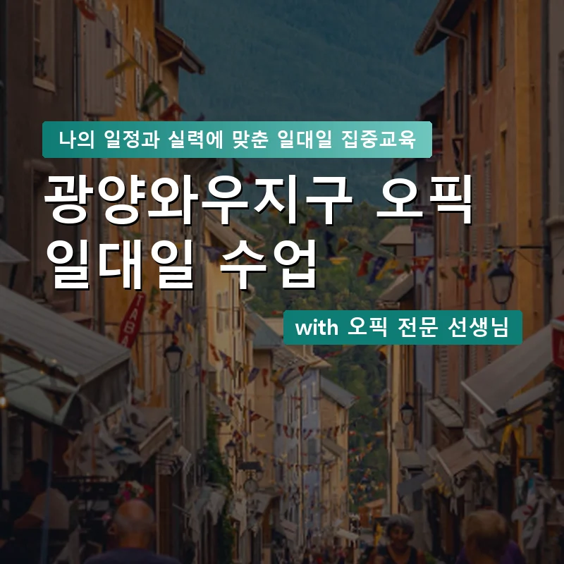 광양와우지구 오픽과외 — 영과전 1:1 맞춤 수업 안내 이미지