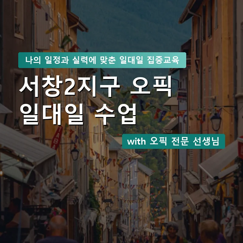 서창2지구 오픽과외 — 영과전 1:1 맞춤 수업 안내 이미지