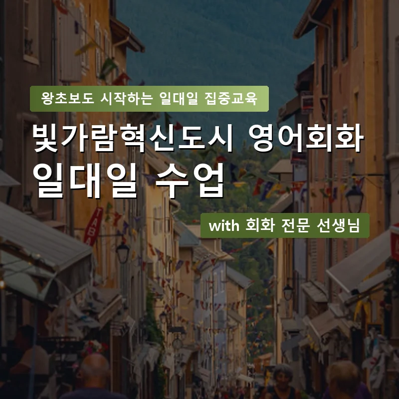 빛가람혁신도시 1:1 영어회화과외 — 영과전 1:1 맞춤 수업 안내 이미지