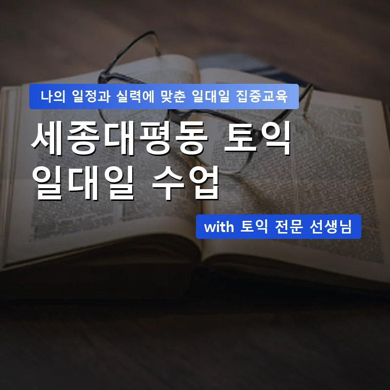 세종대평동 토익과외 — 영과전 1:1 맞춤 수업 안내 이미지