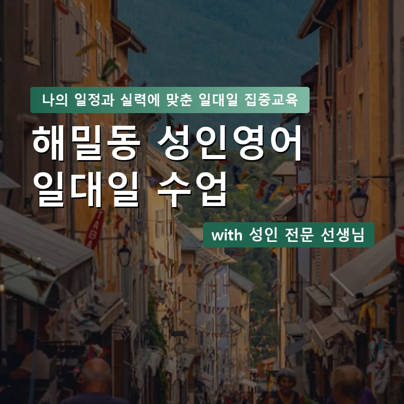 해밀동 성인영어과외 — 영과전 1:1 맞춤 수업 안내 이미지