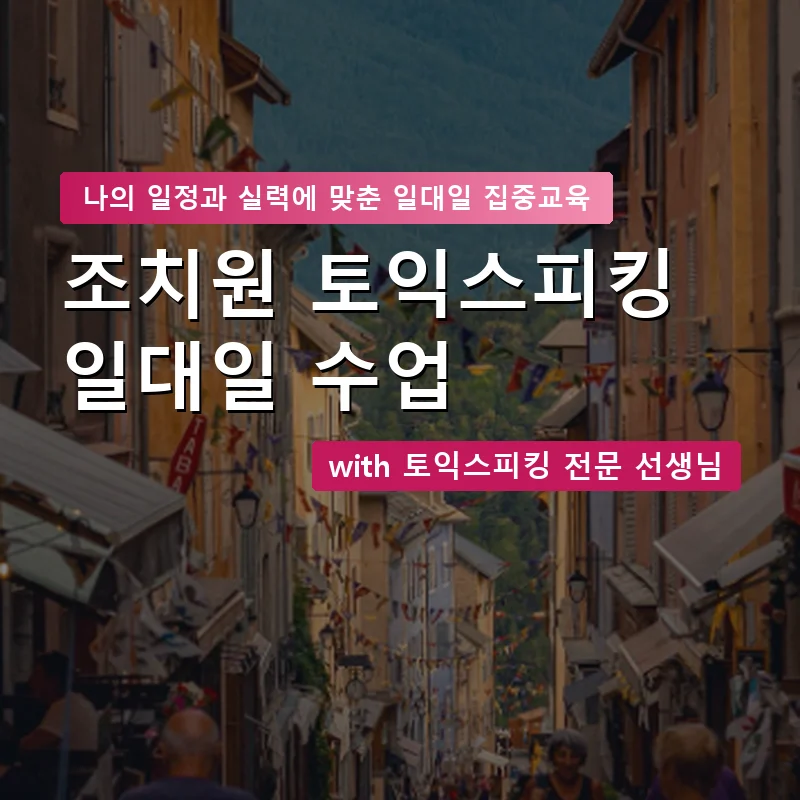 조치원 토익스피킹과외 — 영과전 1:1 맞춤 수업 안내 이미지