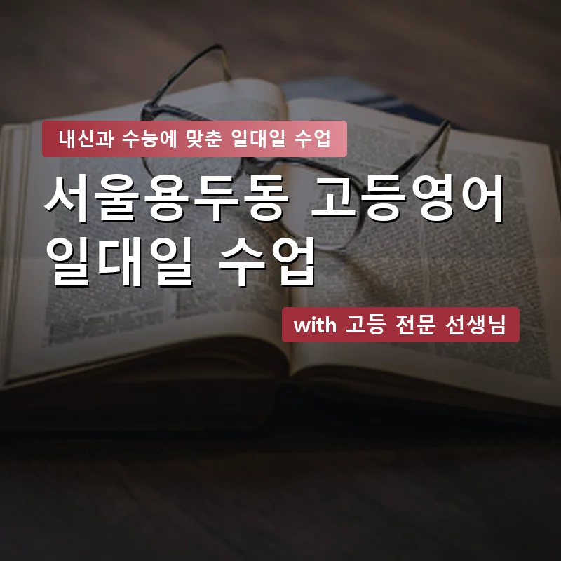 서울용두동 고등학생영어회화 — 영과전 1:1 맞춤 수업 안내 이미지