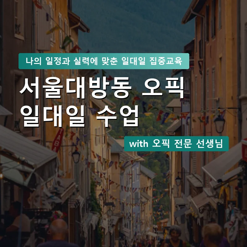 서울대방동 오픽과외 — 영과전 1:1 맞춤 수업 안내 이미지