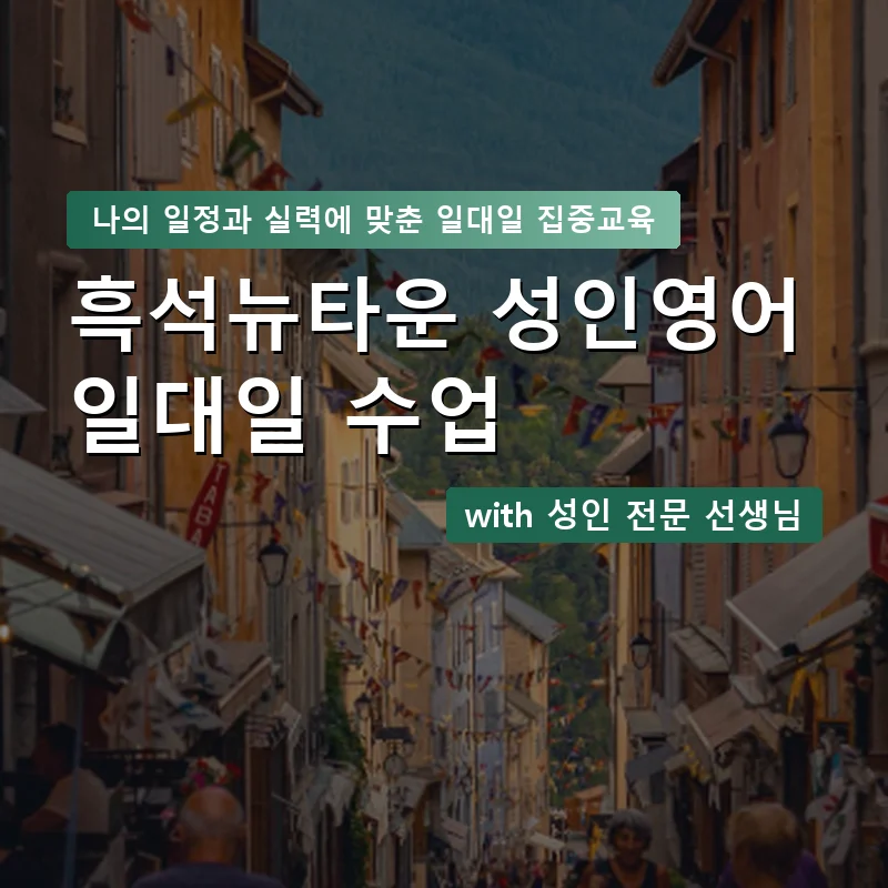 흑석뉴타운 성인영어과외 — 영과전 1:1 맞춤 수업 안내 이미지
