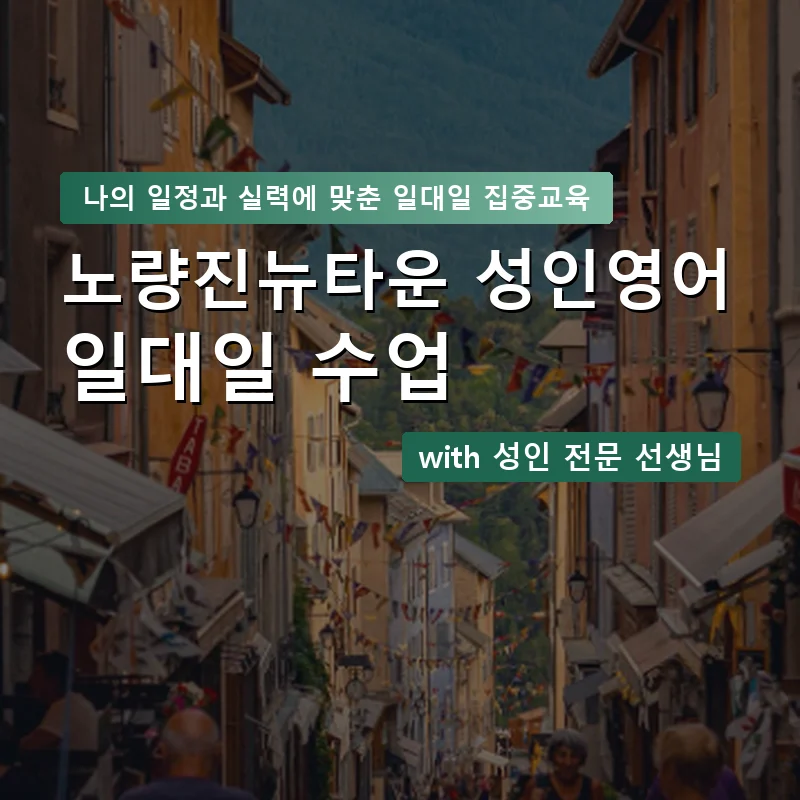 노량진뉴타운 성인영어과외 — 영과전 1:1 맞춤 수업 안내 이미지