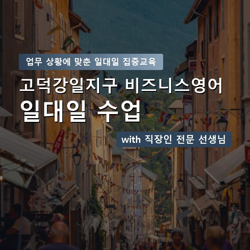 고덕강일지구 직장인영어과외 — 영과전 1:1 맞춤 수업 안내 이미지