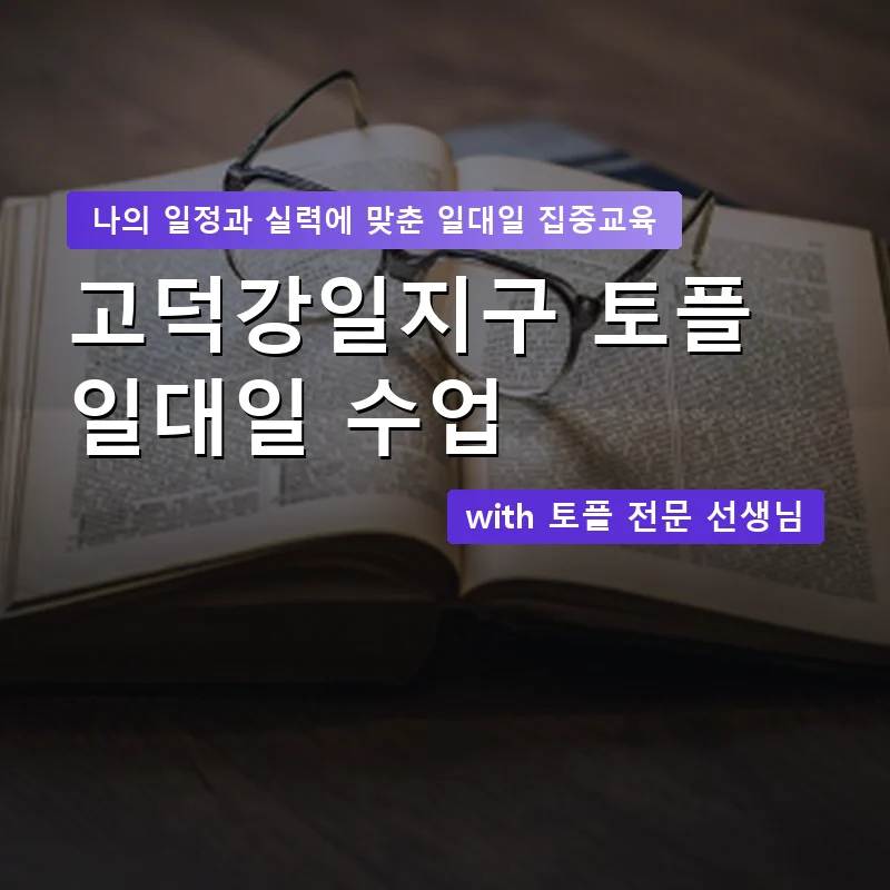 고덕강일지구 토플과외 — 영과전 1:1 맞춤 수업 안내 이미지