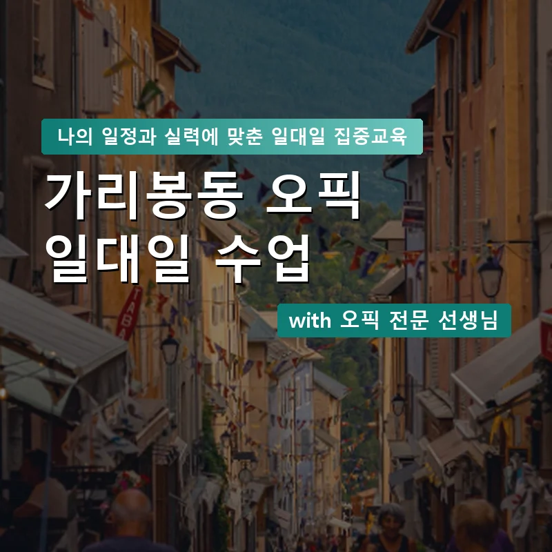 가리봉동 오픽과외 — 영과전 1:1 맞춤 수업 안내 이미지