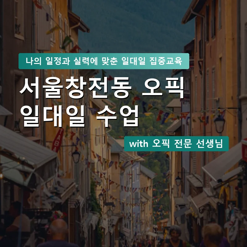 서울창전동 오픽과외 — 영과전 1:1 맞춤 수업 안내 이미지