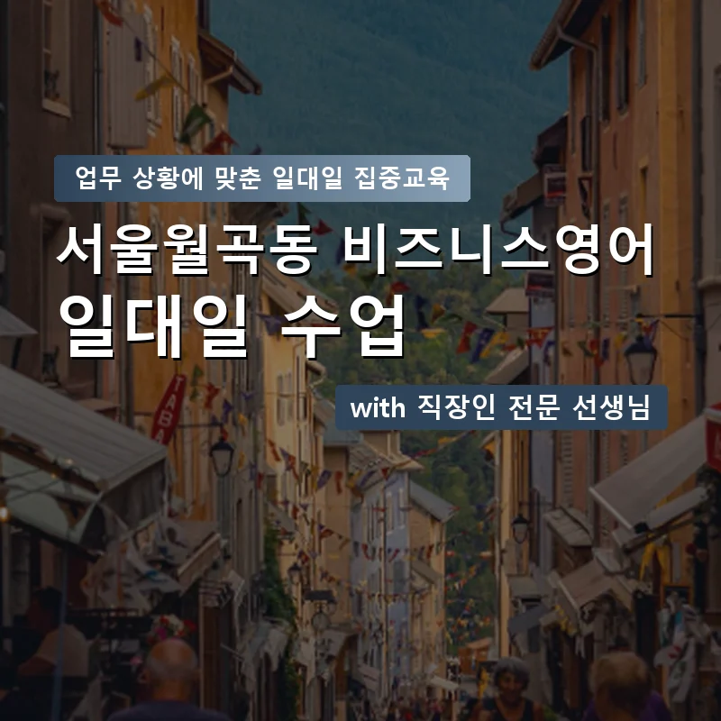 서울월곡동 직장인영어과외 — 영과전 1:1 맞춤 수업 안내 이미지