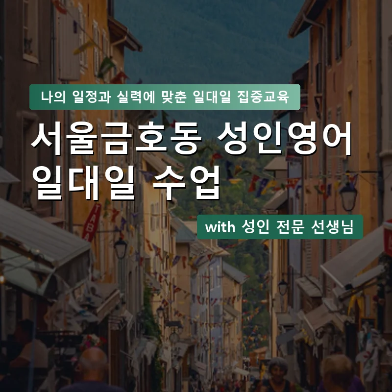 서울금호동 성인영어과외 — 영과전 1:1 맞춤 수업 안내 이미지