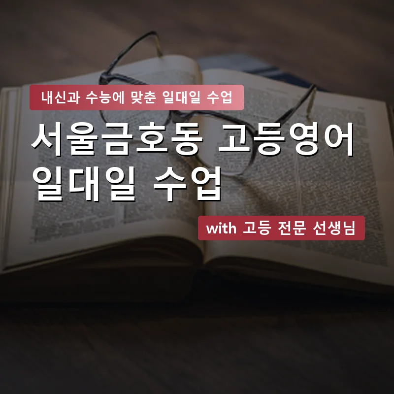 서울금호동 고등학생영어회화 — 영과전 1:1 맞춤 수업 안내 이미지