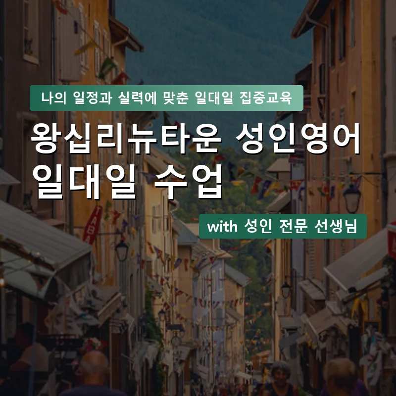 왕십리뉴타운 성인영어과외 — 영과전 1:1 맞춤 수업 안내 이미지