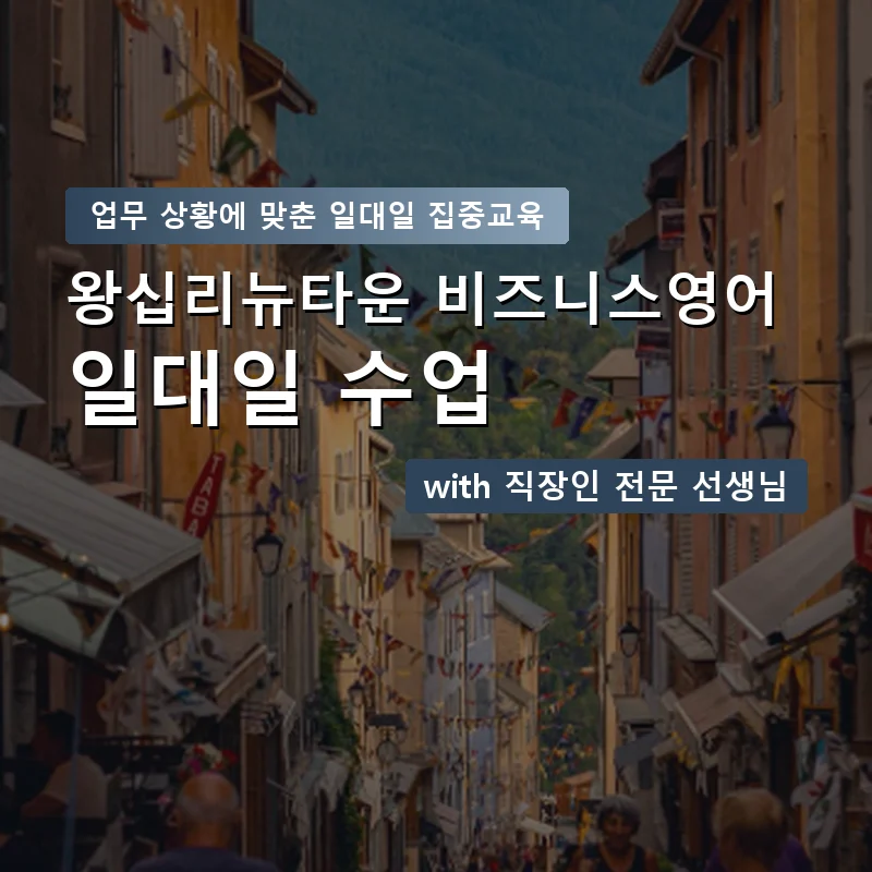 왕십리뉴타운 직장인영어과외 — 영과전 1:1 맞춤 수업 안내 이미지