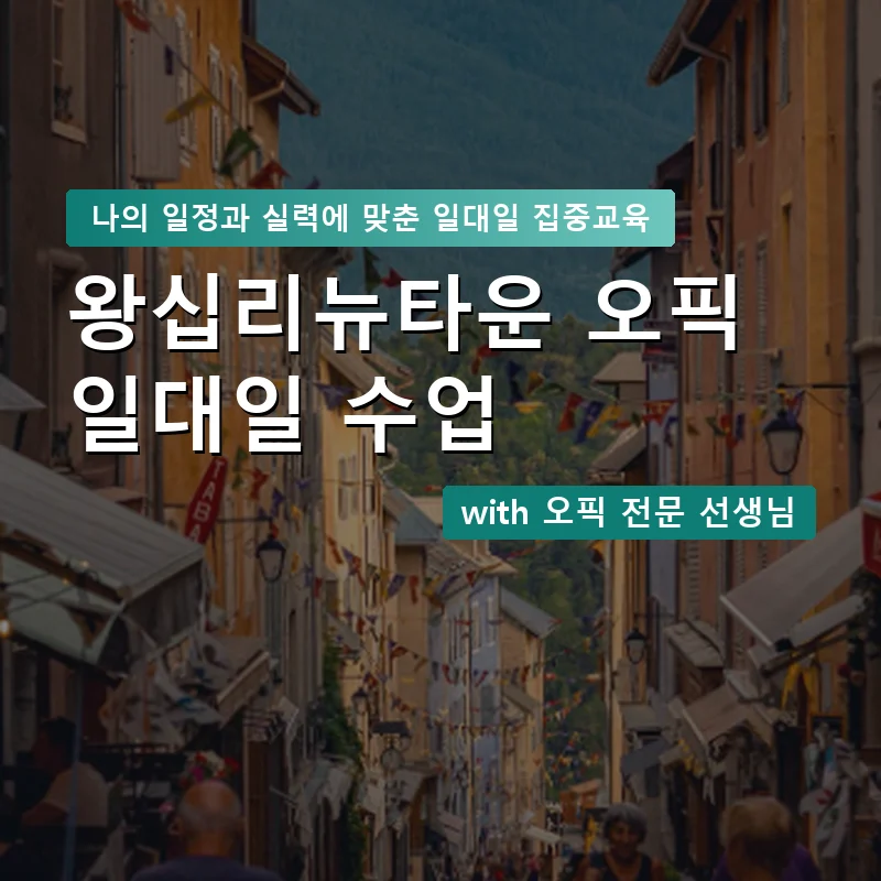 왕십리뉴타운 오픽과외 — 영과전 1:1 맞춤 수업 안내 이미지
