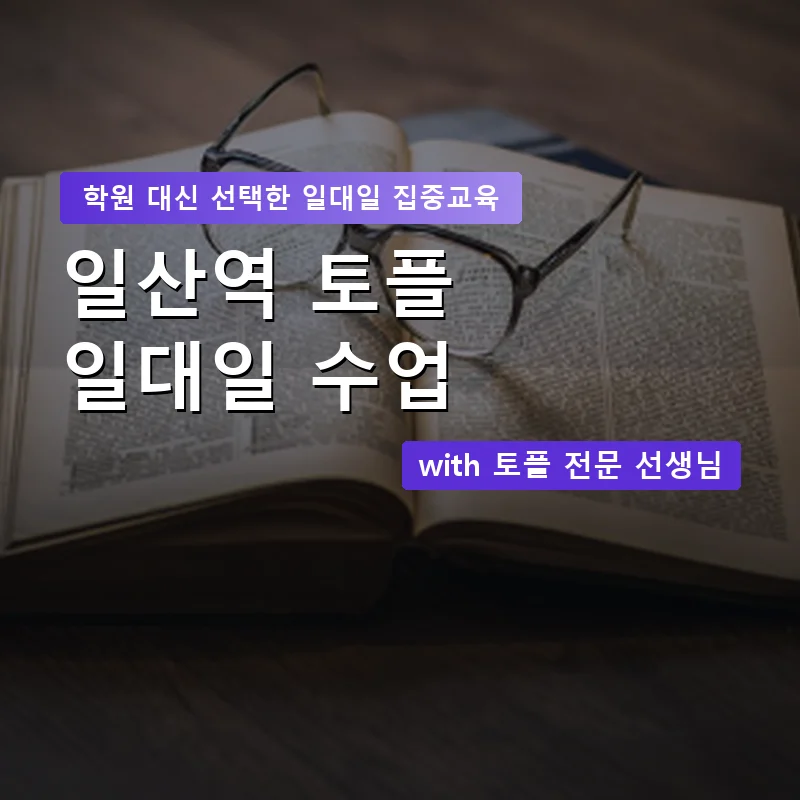일산역 토플학원 — 영과전 1:1 맞춤 수업 안내 이미지