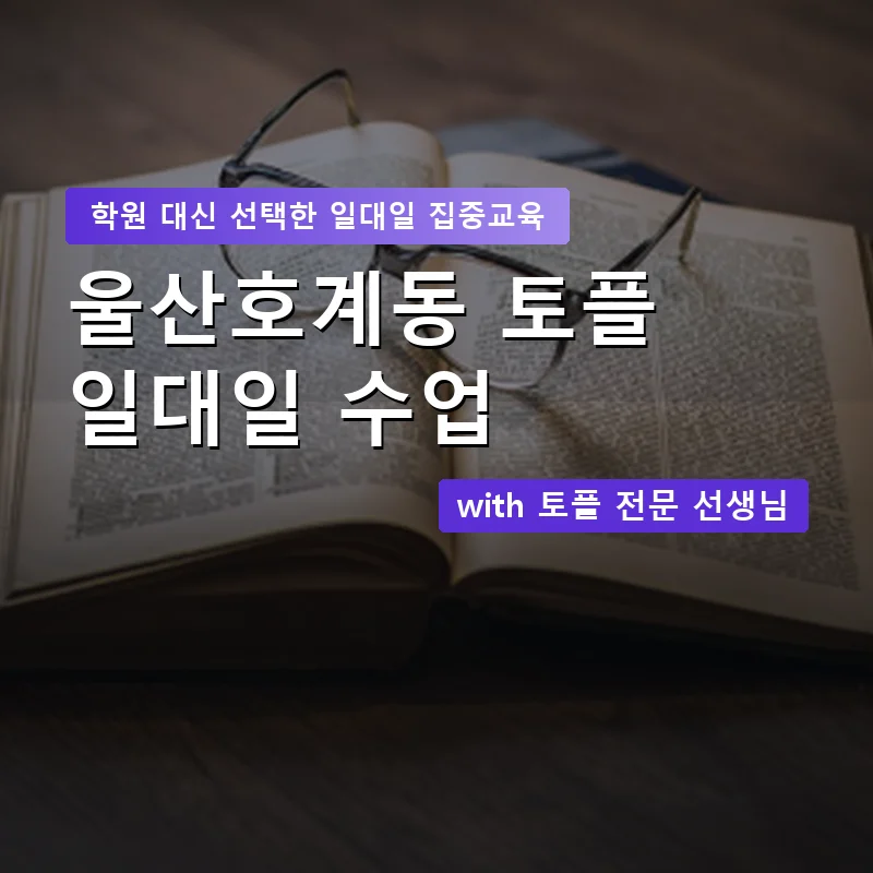 울산호계동 토플학원 — 영과전 1:1 맞춤 수업 안내 이미지