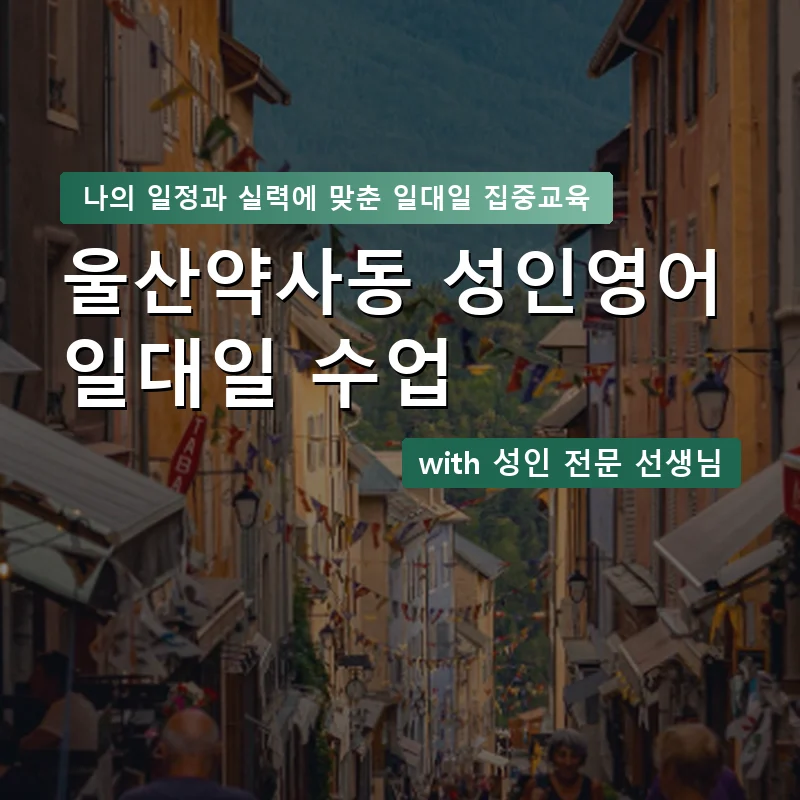 울산약사동 성인영어과외 — 영과전 1:1 맞춤 수업 안내 이미지